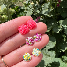 Load image into Gallery viewer, Red and Green Rose Studs (No Metal)