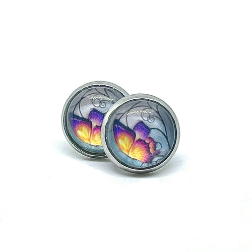 10mm Bicolor Butterfly Studs (Stainless Steel)
