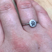 Load image into Gallery viewer, Real Pawprint Adjustable Ring (Stainless Steel) - Your Pet's Pawprint