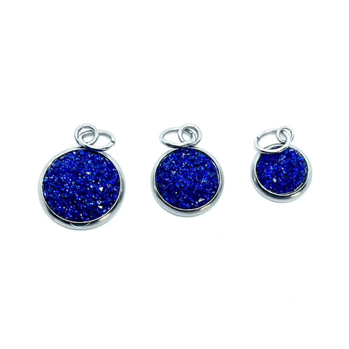 Sapphire Shimmer Charm (Silver Stainless Steel)