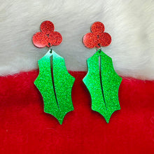 Load image into Gallery viewer, Glimmering Mistletoe Drop Earrings