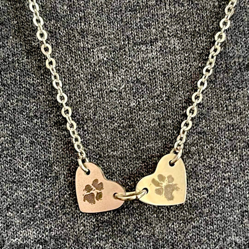 Real Pawprint Necklace (Stainless Steel) - Your Pet's Pawprint