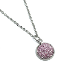 Load image into Gallery viewer, Berry Shimmer Druzy Necklace (Stainless Steel)