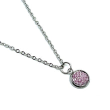 Load image into Gallery viewer, Berry Shimmer Druzy Necklace (Stainless Steel)