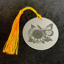 Load image into Gallery viewer, Sunflower Butterfly Bookmark (Choose Your Tassel)