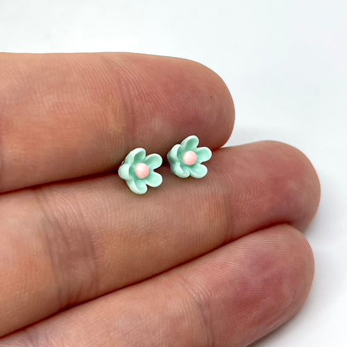 Forget-Me-Not Studs in Bermuda Teal (Surgical Steel)