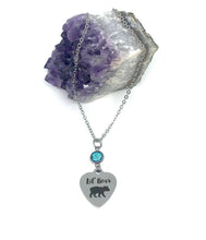 Load image into Gallery viewer, Lil’ Bear Birthstone Necklace (Stainless Steel)