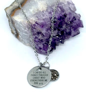 Load image into Gallery viewer, “I Can Do All Things Through Christ Who Strengthens Me” 3-in-1 Necklace (Stainless Steel)