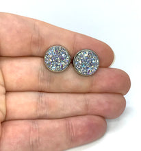 Load image into Gallery viewer, 12mm Frost Druzy Studs