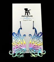Load image into Gallery viewer, Ethereal Rainbow Fairy Wing Drop Earrings