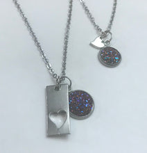 Load image into Gallery viewer, “Elegant Heart” Mother-Daughter Necklace Set (Stainless Steel)