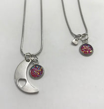Load image into Gallery viewer, “Love You to the Moon and Back” Mother-Daughter Necklace Set (Stainless Steel)