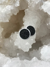 Load image into Gallery viewer, 12mm Black Druzy Studs