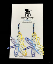 Load image into Gallery viewer, Rainbow Dragonfly Drop Earrings