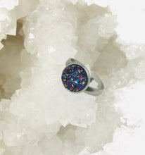 Load image into Gallery viewer, 10mm Mystic Druzy Ring (Stainless Steel) - Size 7 Only