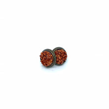 Load image into Gallery viewer, 8mm Pumpkin Spice Latte Druzy Studs