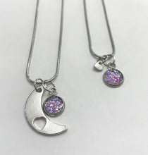 Load image into Gallery viewer, “Love You to the Moon and Back” Mother-Daughter Necklace Set (Stainless Steel)