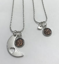 Load image into Gallery viewer, “Love You to the Moon and Back” Mother-Daughter Necklace Set (Stainless Steel)