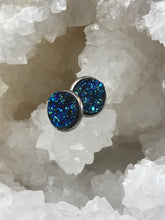 Load image into Gallery viewer, 12mm Galaxy Blue Druzy Studs
