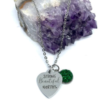 Load image into Gallery viewer, "Strong Beautiful Worthy" 3-in-1 Necklace (Stainless Steel)