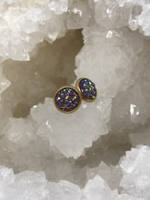 Load image into Gallery viewer, 8mm Dark Pink Druzy Studs