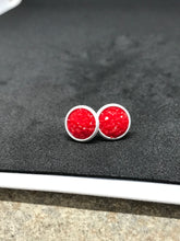 Load image into Gallery viewer, 10mm Red Druzy Studs