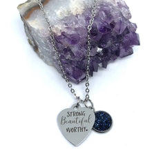 Load image into Gallery viewer, "Strong Beautiful Worthy" 3-in-1 Necklace (Stainless Steel)