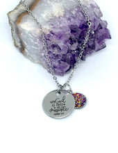 Load image into Gallery viewer, “With God All Things Are Possible” 3-in-1 Necklace (Stainless Steel)