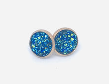 Load image into Gallery viewer, 10mm Galaxy Blue Druzy Studs