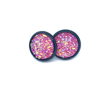 Load image into Gallery viewer, 10mm Pink Druzy Studs