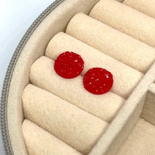 Load image into Gallery viewer, 10mm Red Druzy Studs