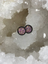 Load image into Gallery viewer, 8mm Pink Druzy Studs