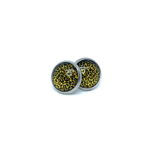 Load image into Gallery viewer, 10mm Yellow Leopard Print Studs (Stainless Steel)