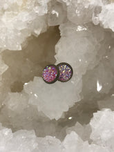 Load image into Gallery viewer, 8mm Pink Druzy Studs