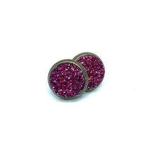 Load image into Gallery viewer, 10mm Sangria Shimmer Druzy Studs