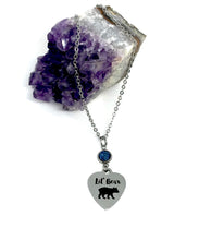 Load image into Gallery viewer, Lil’ Bear Birthstone Necklace (Stainless Steel)