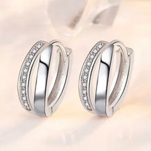 Load image into Gallery viewer, Silver Aliyah Sleeper Hoop Earrings (Sterling Silver)