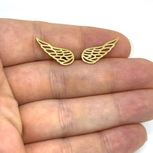 Load image into Gallery viewer, Gold Angel Wing Climber Studs (Stainless Steel)