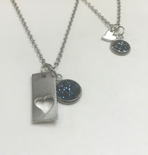 Load image into Gallery viewer, “Elegant Heart” Mother-Daughter Necklace Set (Stainless Steel)