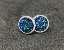 Load image into Gallery viewer, 10mm Galaxy Blue Druzy Studs