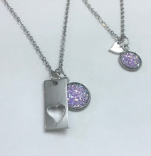 Load image into Gallery viewer, “Elegant Heart” Mother-Daughter Necklace Set (Stainless Steel)