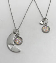 Load image into Gallery viewer, “Love You to the Moon and Back” Mother-Daughter Necklace Set (Stainless Steel)