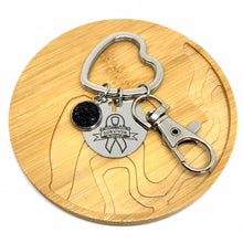 Load image into Gallery viewer, Skin Cancer Survivor Research Keychain (Stainless Steel)