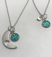 Load image into Gallery viewer, “Love You to the Moon and Back” Mother-Daughter Necklace Set (Stainless Steel)