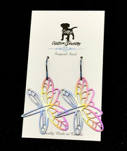 Load image into Gallery viewer, Rainbow Dragonfly Drop Earrings