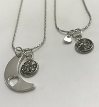 Load image into Gallery viewer, “Love You to the Moon and Back” Mother-Daughter Necklace Set (Stainless Steel)