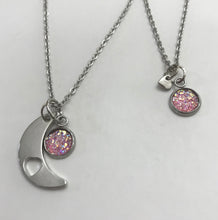 Load image into Gallery viewer, “Love You to the Moon and Back” Mother-Daughter Necklace Set (Stainless Steel)