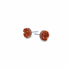 Load image into Gallery viewer, 8mm Pumpkin Spice Latte Druzy Studs