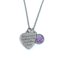 Load image into Gallery viewer, “The Love Between a Grandmother and her Grandchildren is Forever” Necklace (Stainless Steel)