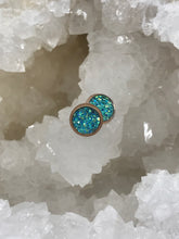 Load image into Gallery viewer, 8mm Lake Blue Druzy Studs